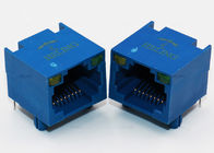 Unshielded Single Port RJ45 Ethernet Socket Blue Housing Thru - Hole Mounting